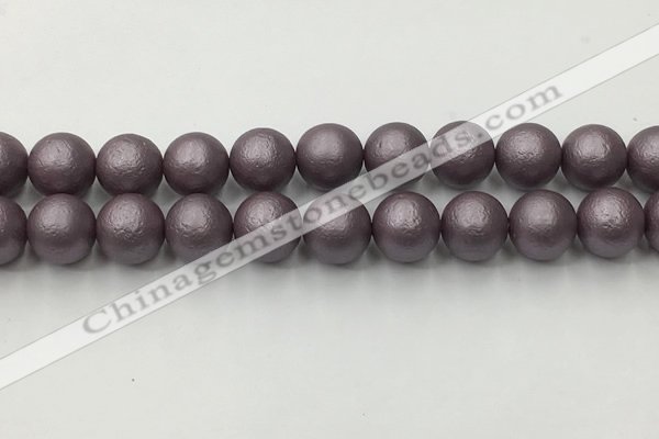 CSB2446 15.5 inches 16mm round matte wrinkled shell pearl beads