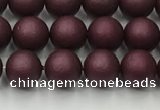 CSB2450 15.5 inches 4mm round matte wrinkled shell pearl beads