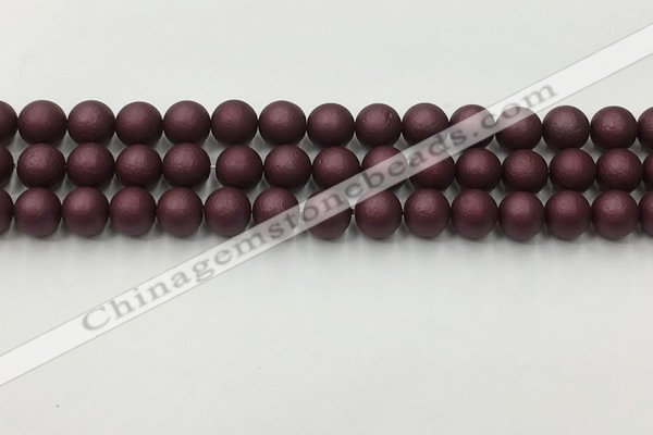 CSB2451 15.5 inches 6mm round matte wrinkled shell pearl beads