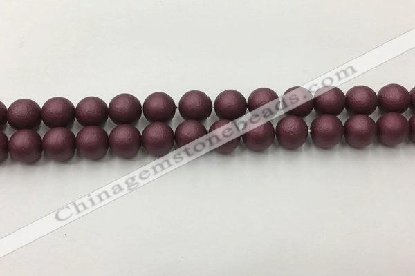 CSB2452 15.5 inches 8mm round matte wrinkled shell pearl beads