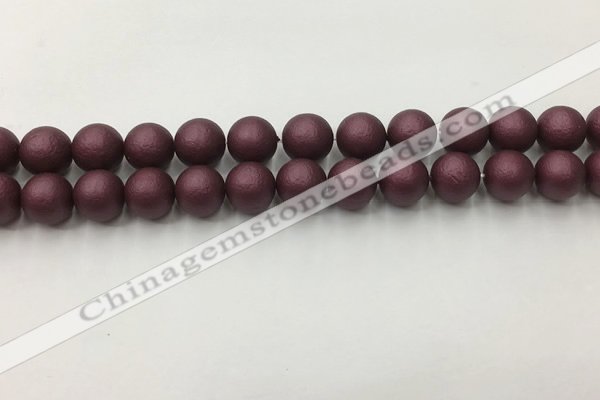 CSB2453 15.5 inches 10mm round matte wrinkled shell pearl beads