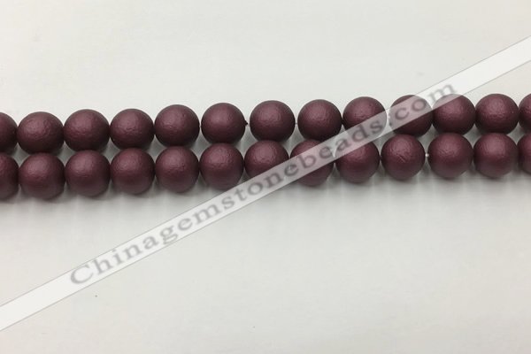 CSB2453 15.5 inches 10mm round matte wrinkled shell pearl beads