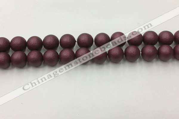 CSB2454 15.5 inches 12mm round matte wrinkled shell pearl beads