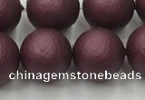 CSB2455 15.5 inches 14mm round matte wrinkled shell pearl beads