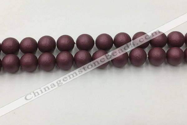 CSB2455 15.5 inches 14mm round matte wrinkled shell pearl beads