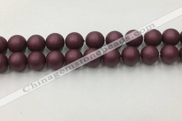 CSB2456 15.5 inches 16mm round matte wrinkled shell pearl beads