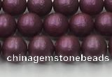 CSB2460 15.5 inches 4mm round matte wrinkled shell pearl beads