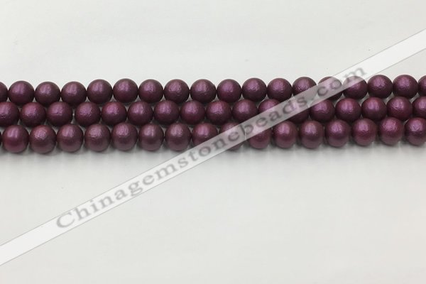 CSB2460 15.5 inches 4mm round matte wrinkled shell pearl beads