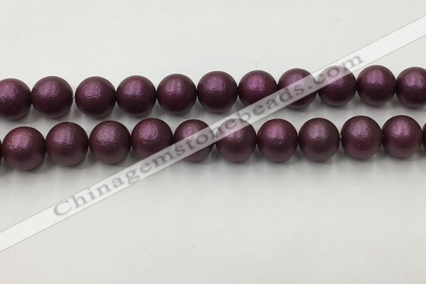 CSB2464 15.5 inches 12mm round matte wrinkled shell pearl beads