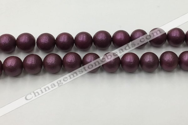 CSB2465 15.5 inches 14mm round matte wrinkled shell pearl beads