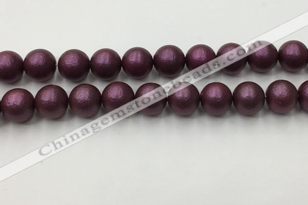 CSB2466 15.5 inches 16mm round matte wrinkled shell pearl beads