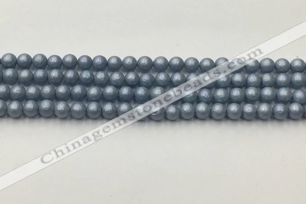 CSB2470 15.5 inches 4mm round matte wrinkled shell pearl beads