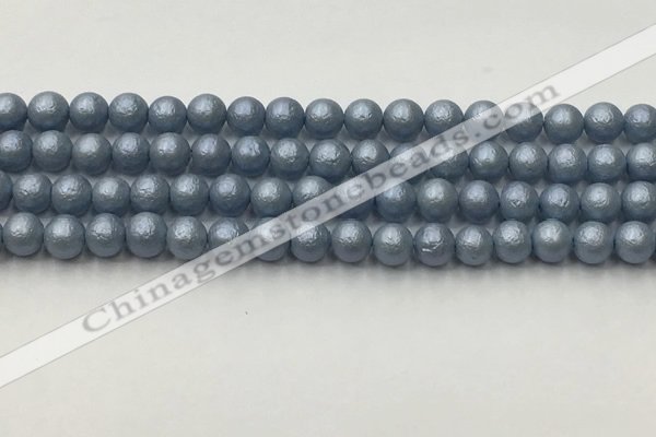 CSB2471 15.5 inches 6mm round matte wrinkled shell pearl beads