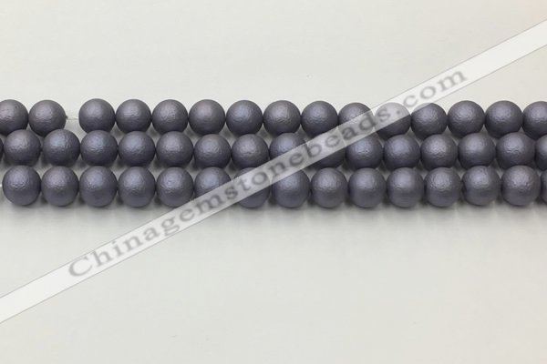 CSB2481 15.5 inches 6mm round matte wrinkled shell pearl beads