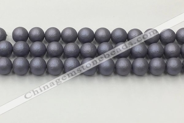 CSB2484 15.5 inches 12mm round matte wrinkled shell pearl beads