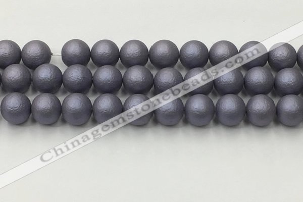 CSB2485 15.5 inches 14mm round matte wrinkled shell pearl beads