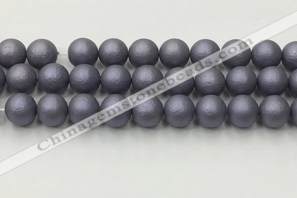 CSB2486 15.5 inches 16mm round matte wrinkled shell pearl beads