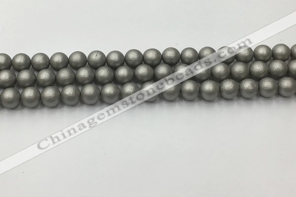 CSB2491 15.5 inches 6mm round matte wrinkled shell pearl beads