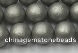 CSB2492 15.5 inches 8mm round matte wrinkled shell pearl beads