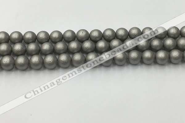 CSB2492 15.5 inches 8mm round matte wrinkled shell pearl beads