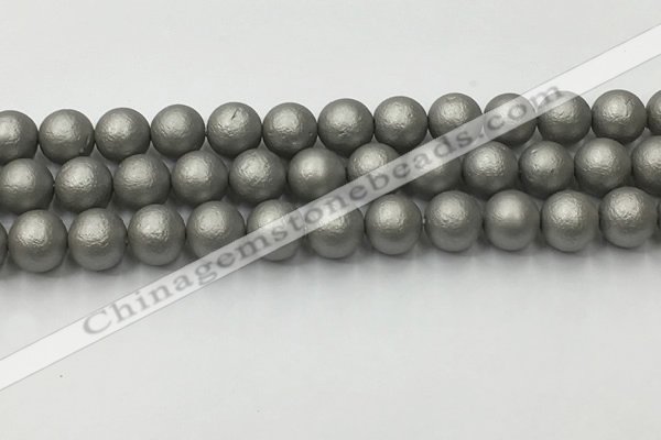 CSB2494 15.5 inches 12mm round matte wrinkled shell pearl beads