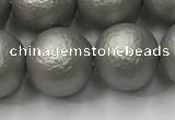 CSB2496 15.5 inches 16mm round matte wrinkled shell pearl beads