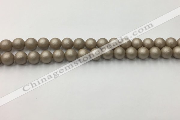 CSB2501 15.5 inches 6mm round matte wrinkled shell pearl beads