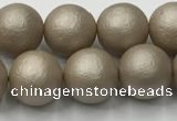 CSB2503 15.5 inches 10mm round matte wrinkled shell pearl beads