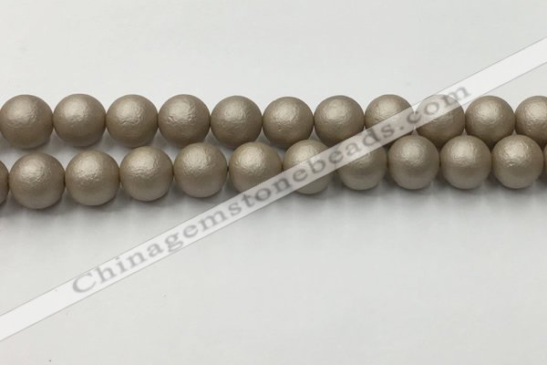 CSB2505 15.5 inches 14mm round matte wrinkled shell pearl beads