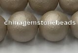 CSB2506 15.5 inches 16mm round matte wrinkled shell pearl beads