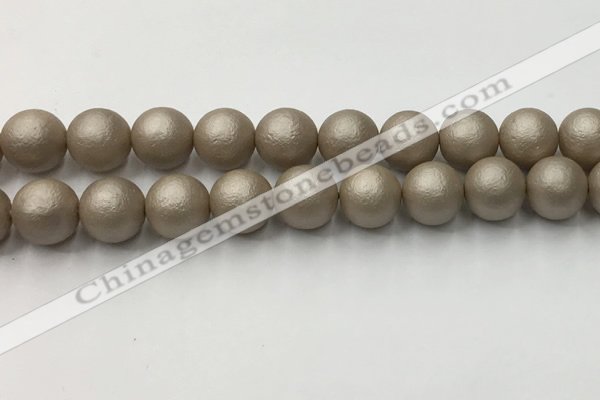 CSB2506 15.5 inches 16mm round matte wrinkled shell pearl beads