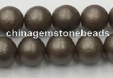 CSB2511 15.5 inches 6mm round matte wrinkled shell pearl beads