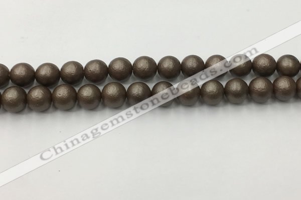 CSB2513 15.5 inches 10mm round matte wrinkled shell pearl beads