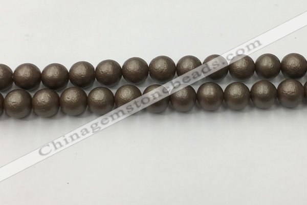 CSB2514 15.5 inches 12mm round matte wrinkled shell pearl beads