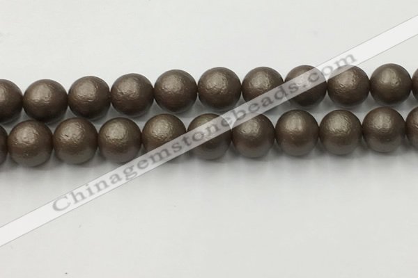 CSB2516 15.5 inches 16mm round matte wrinkled shell pearl beads