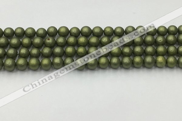 CSB2521 15.5 inches 6mm round matte wrinkled shell pearl beads