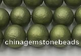 CSB2522 15.5 inches 8mm round matte wrinkled shell pearl beads