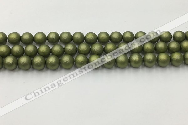 CSB2522 15.5 inches 8mm round matte wrinkled shell pearl beads