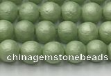 CSB2530 15.5 inches 4mm round matte wrinkled shell pearl beads
