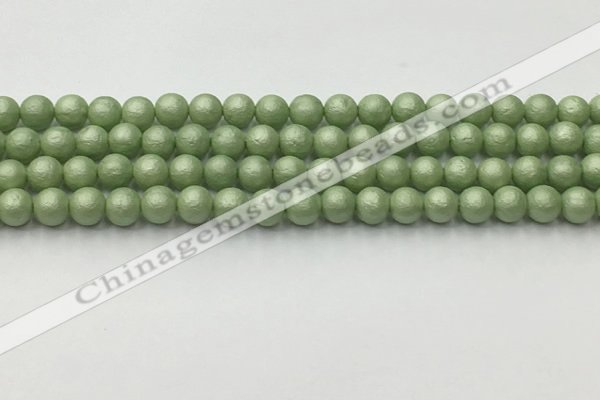 CSB2531 15.5 inches 6mm round matte wrinkled shell pearl beads