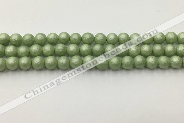 CSB2532 15.5 inches 8mm round matte wrinkled shell pearl beads