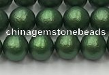 CSB2541 15.5 inches 6mm round matte wrinkled shell pearl beads