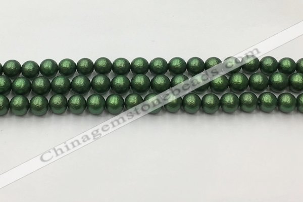 CSB2541 15.5 inches 6mm round matte wrinkled shell pearl beads