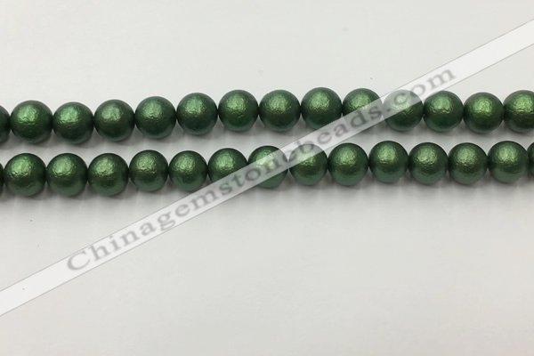 CSB2542 15.5 inches 8mm round matte wrinkled shell pearl beads