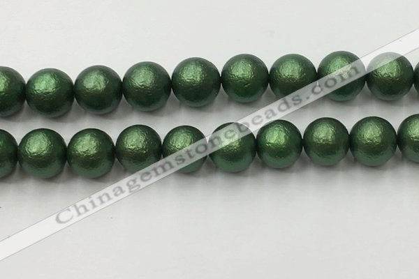 CSB2546 15.5 inches 16mm round matte wrinkled shell pearl beads