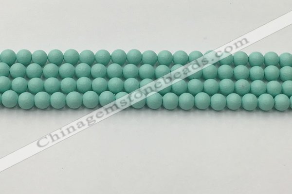 CSB2550 15.5 inches 4mm round matte wrinkled shell pearl beads