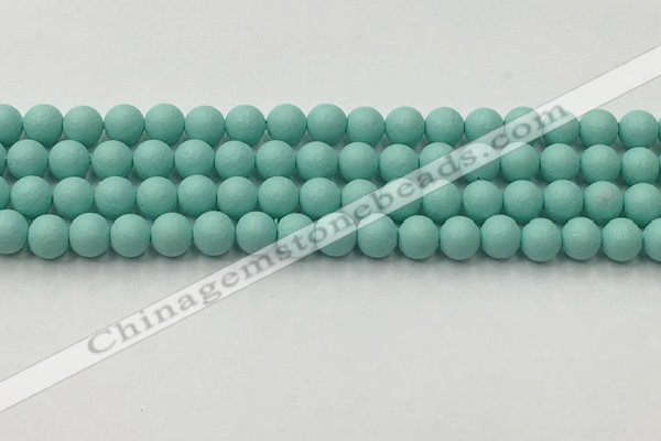 CSB2551 15.5 inches 6mm round matte wrinkled shell pearl beads