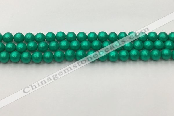 CSB2560 15.5 inches 4mm round matte wrinkled shell pearl beads