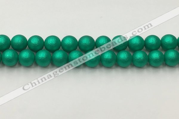 CSB2564 15.5 inches 12mm round matte wrinkled shell pearl beads