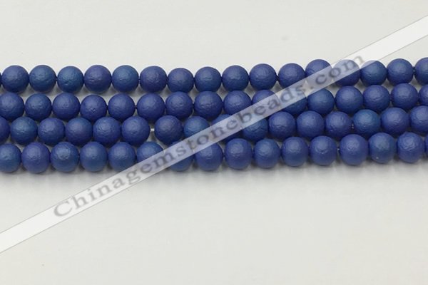 CSB2571 15.5 inches 6mm round matte wrinkled shell pearl beads